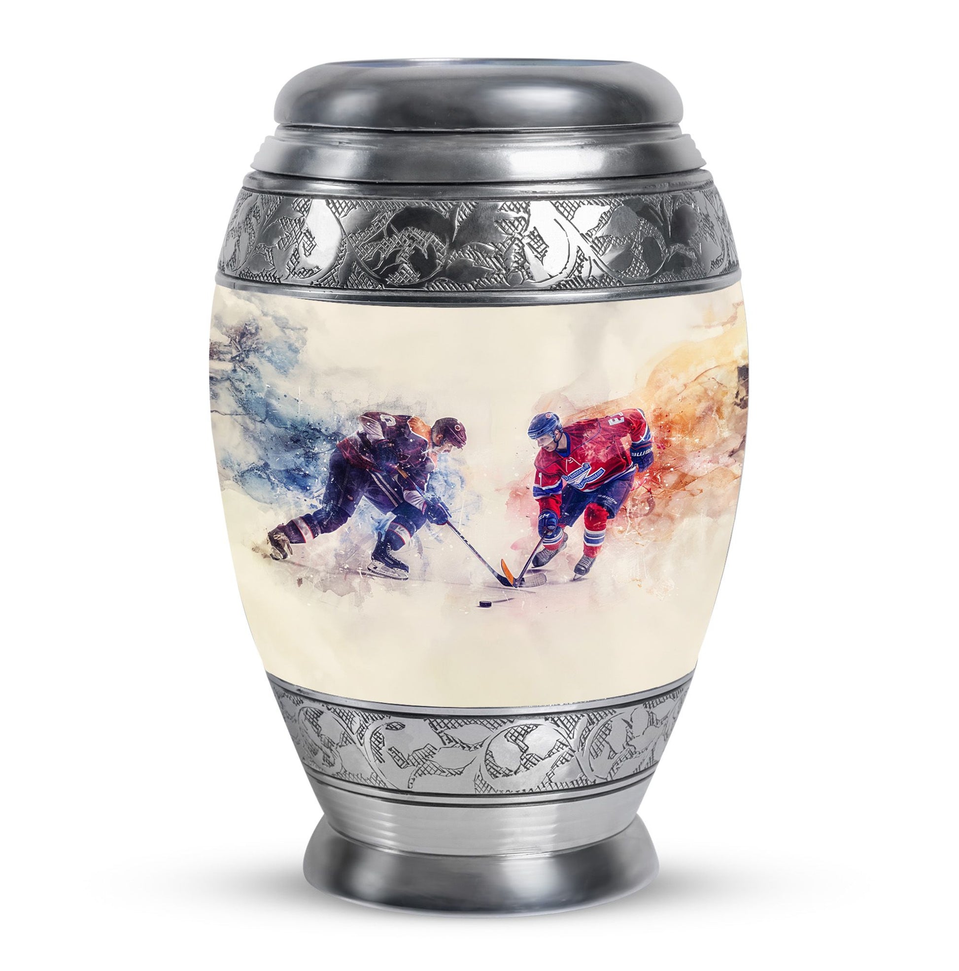 Ice Hockey Theme Large Urn 10 Inch