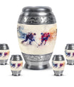 Ice Hockey Theme Large Urn With 4 Keepsake Urn