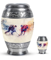 Ice Hockey Theme Large Urn With 1 Keepsake Urn