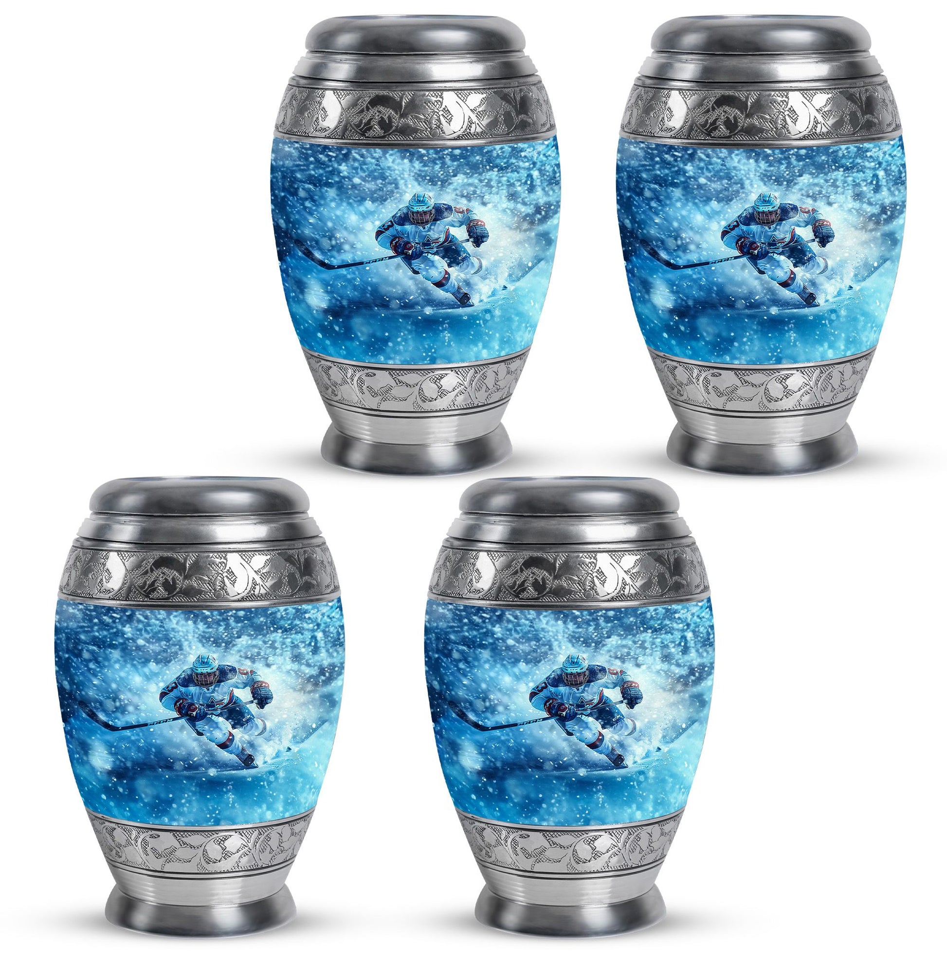 Ice Hockey Theme 3 Inch Keepsake Pack of 4