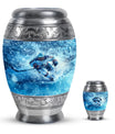 Ice Hockey Theme Large Urn With 1 Keepsake Urn
