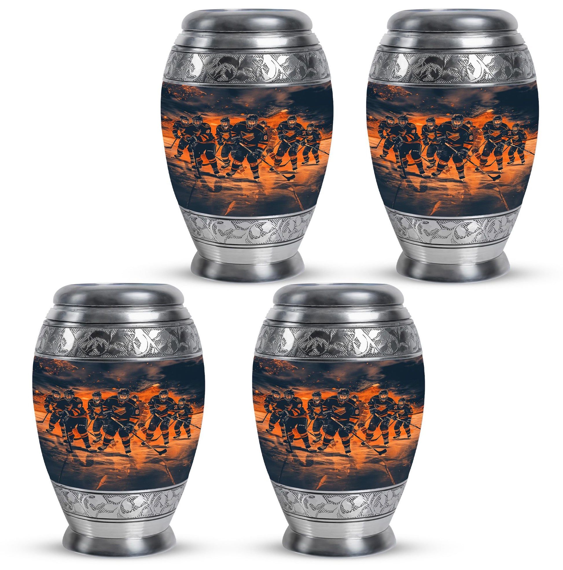 Ice Hockey Theme 3 Inch Keepsake Pack of 4