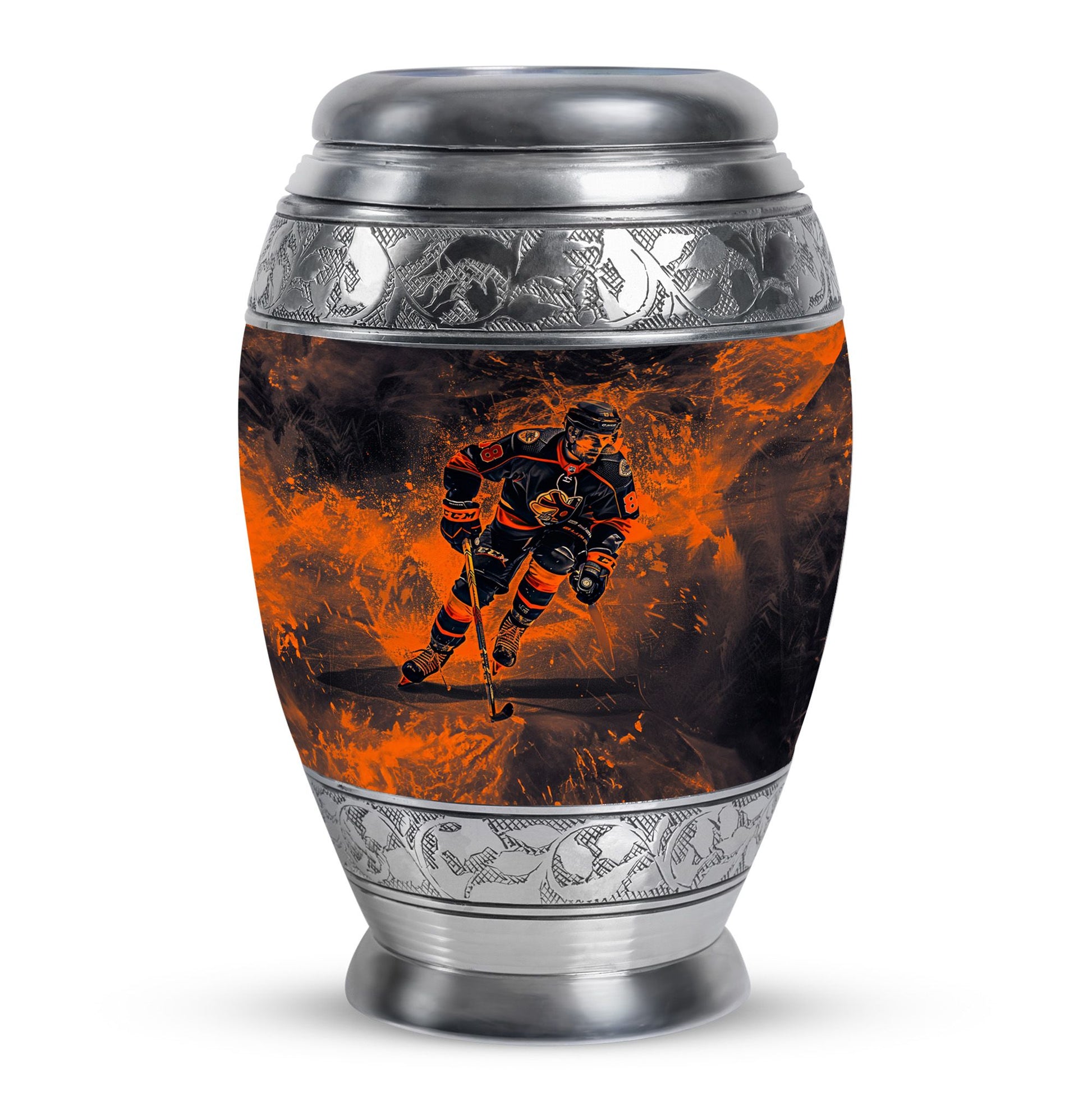 Ice Hockey Theme Large Urn 10 Inch