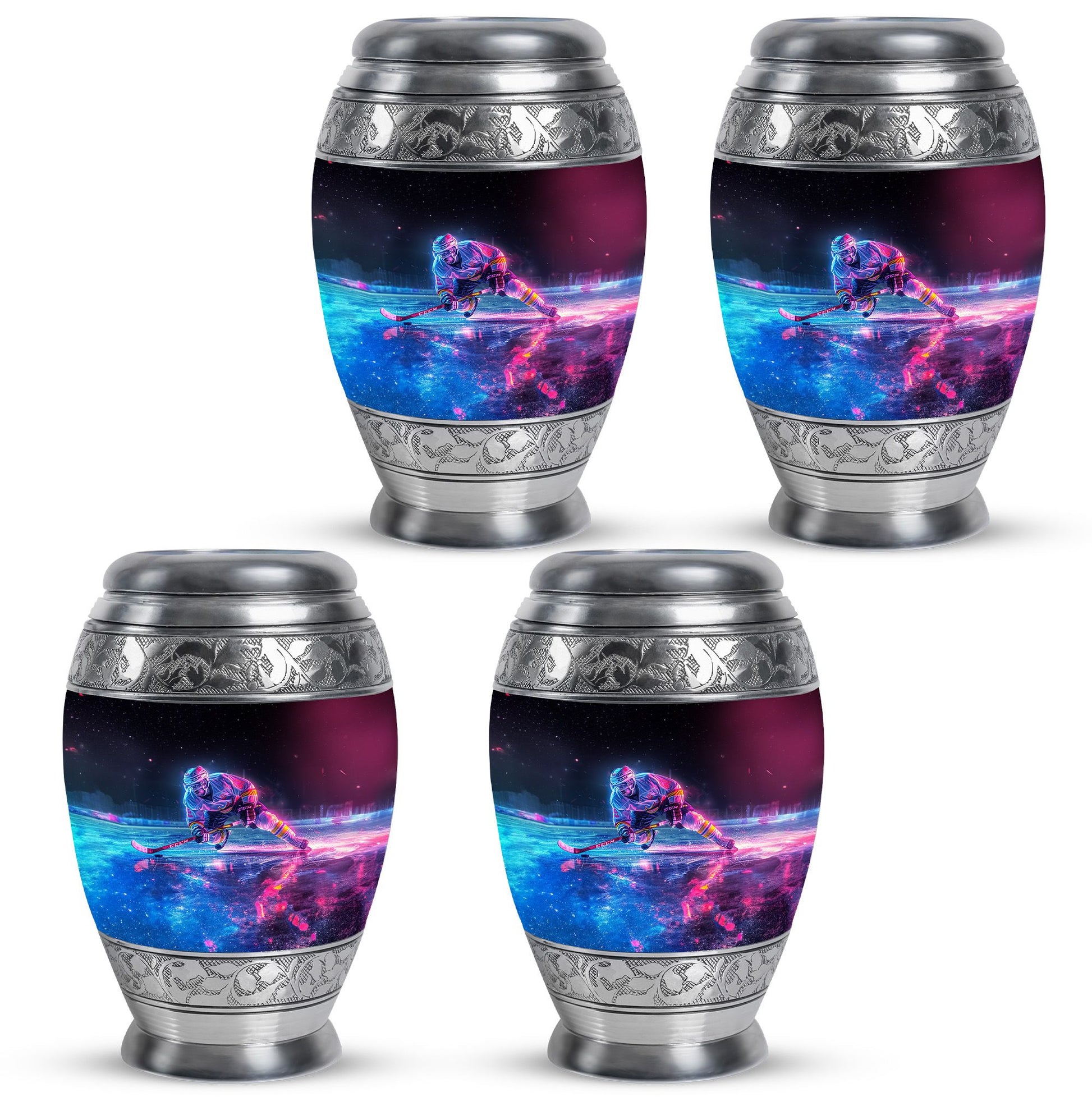 Ice Hockey Theme 3 Inch Keepsake Pack of 4