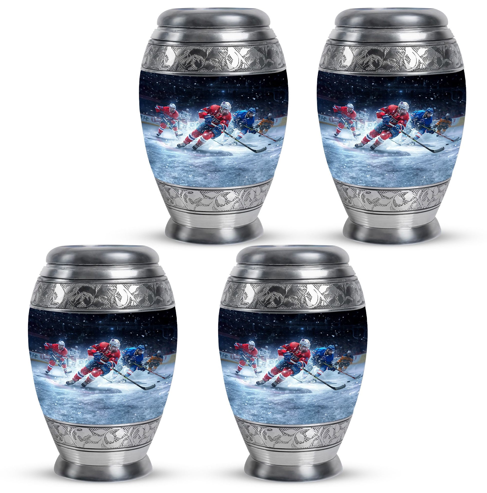 Ice Hockey Theme 3 Inch Keepsake Pack of 4