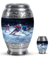Ice Hockey Theme Large Urn With 1 Keepsake Urn
