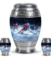Ice Hockey Theme Large Urn With 2 Keepsake Urn