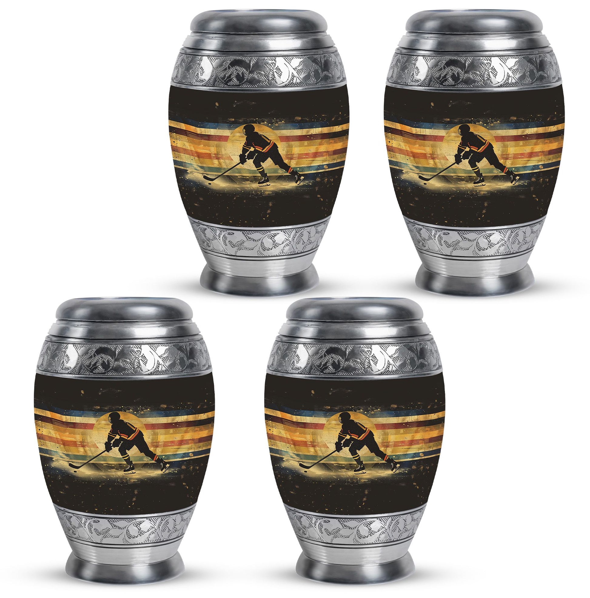 Ice Hockey Theme 3 Inch Keepsake Pack of 4