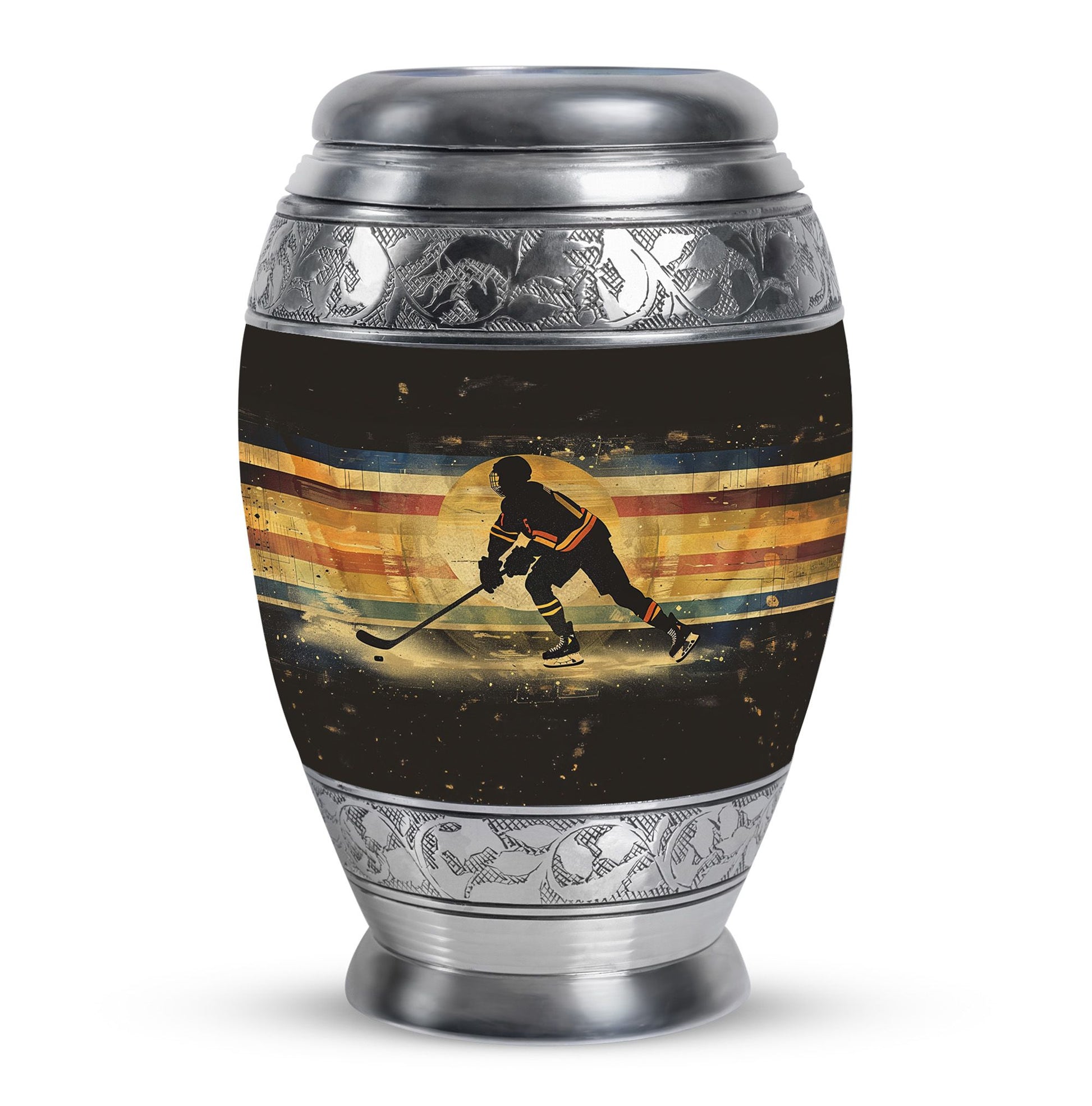 Ice Hockey Theme Large Urn 10 Inch