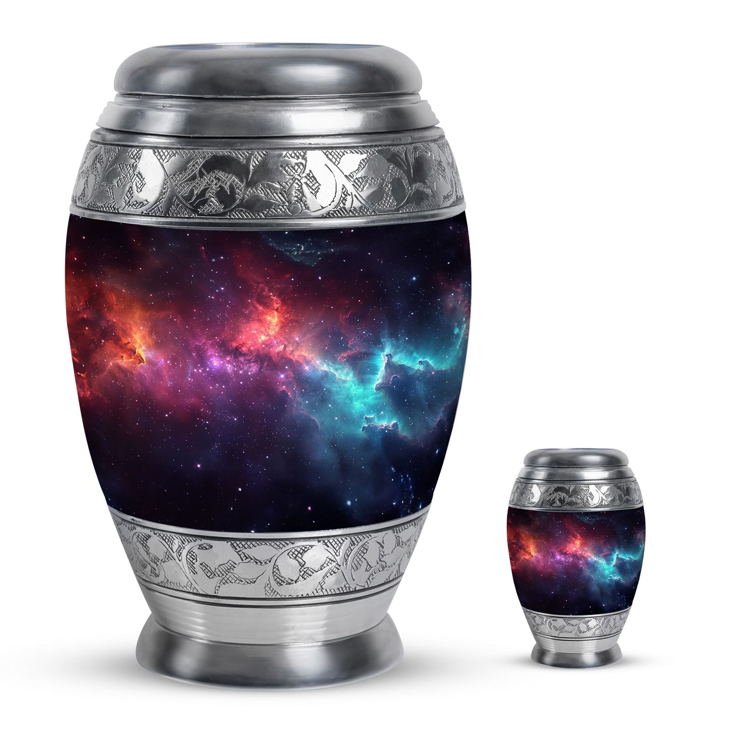 Nebula Galaxy Theme Large Urn With 1 Keepsake Urn