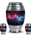 Nebula Galaxy Theme Large Urn With 2 Keepsake Urn