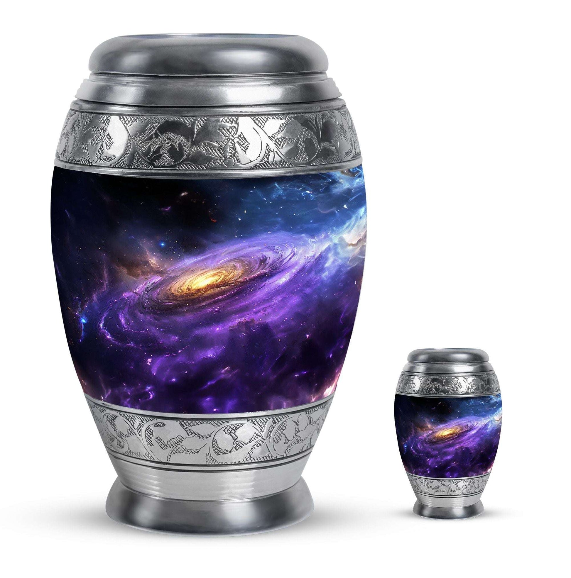 Nebula Galaxy Theme Large Urn With 1 Keepsake Urn