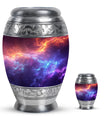 Nebula Galaxy Theme Large Urn With 1 Keepsake Urn