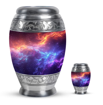 Nebula Galaxy Theme Large Urn With 1 Keepsake Urn