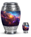 Nebula Galaxy Theme Large Urn With 1 Keepsake Urn