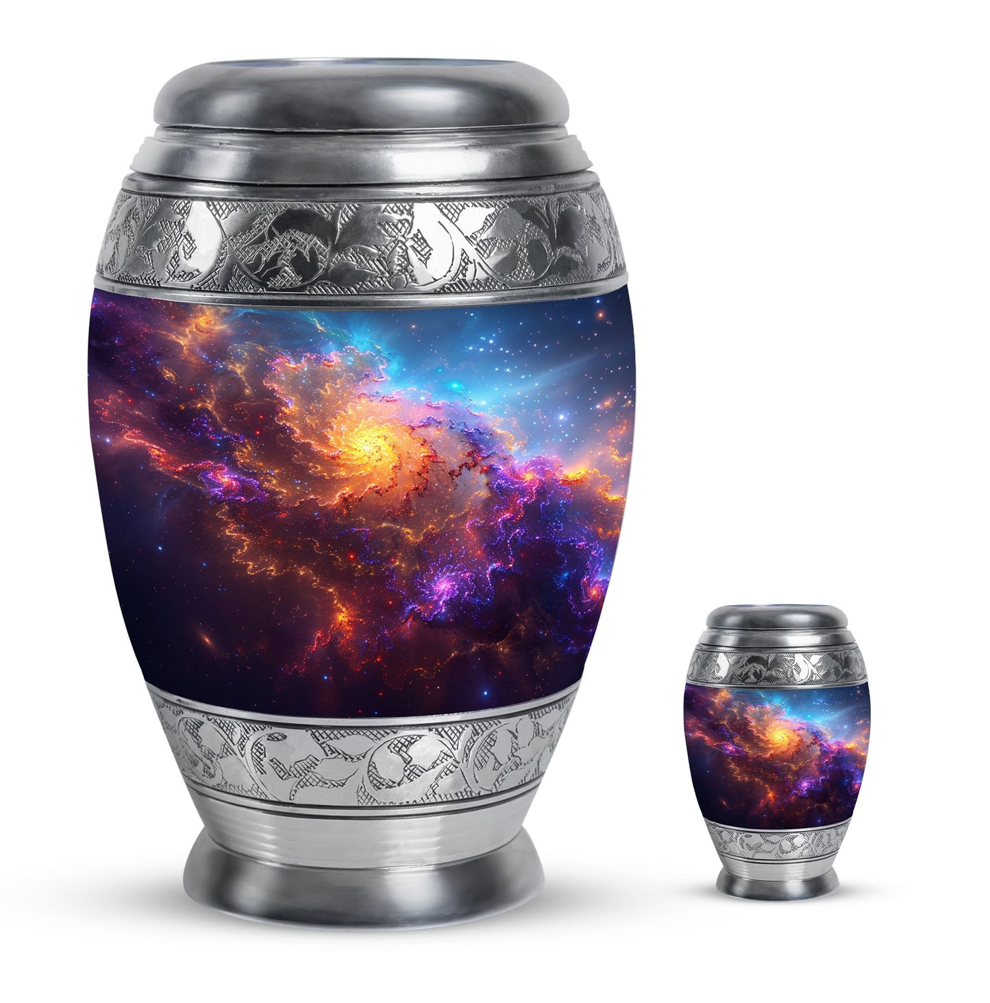 Nebula Galaxy Theme Large Urn With 1 Keepsake Urn