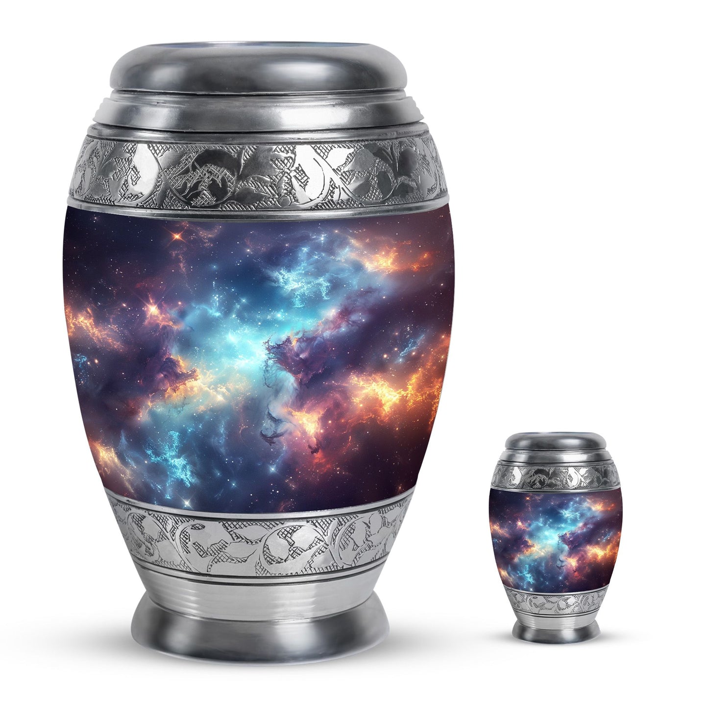 Nebula Galaxy Theme Large Urn With 1 Keepsake Urn