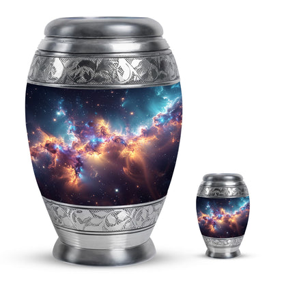 Nebula Galaxy Theme Large Urn With 1 Keepsake Urn