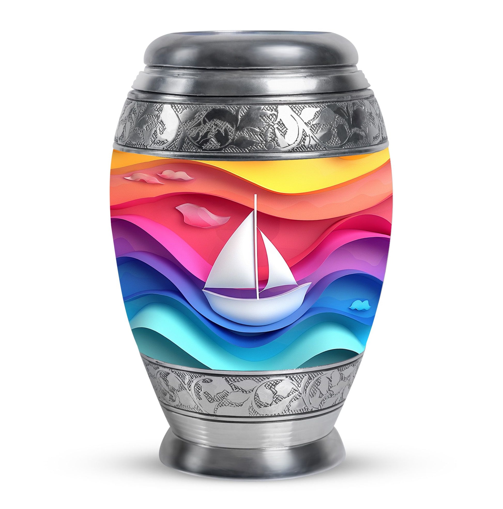 Sail Boat Theme Large Urn 10 Inch