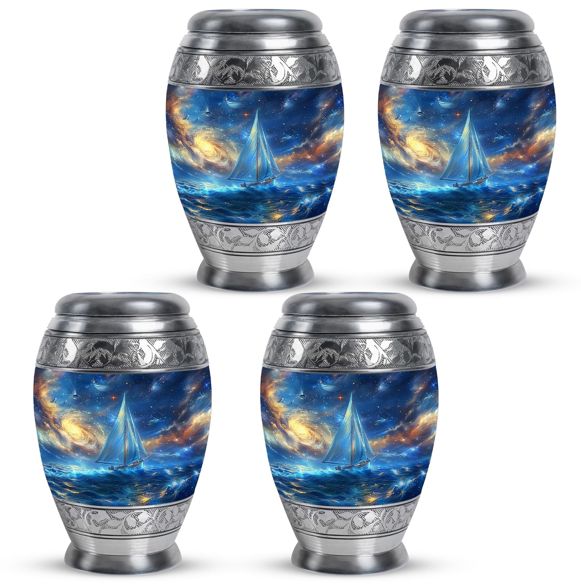 Sail Boat Theme 3 Inch Keepsake Pack of 4