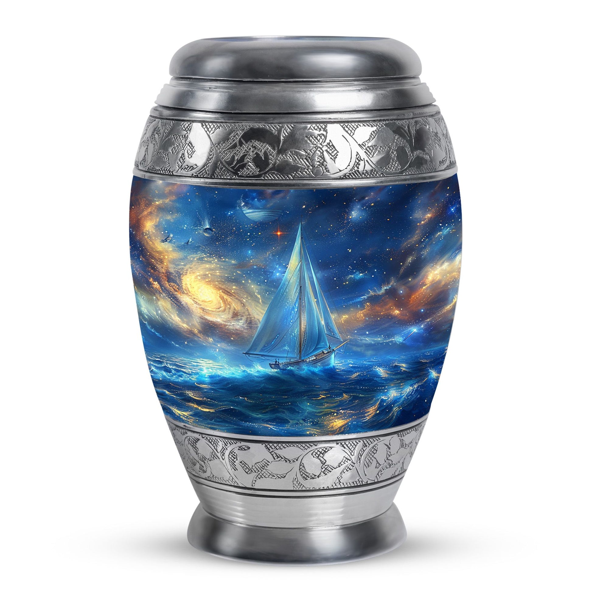 Sail Boat Theme Large Urn 10 Inch