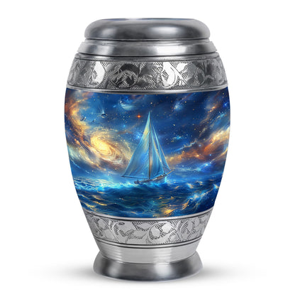 Sail Boat Theme Large Urn 10 Inch