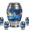 Sail Boat Theme Large Urn With 4 Keepsake Urn