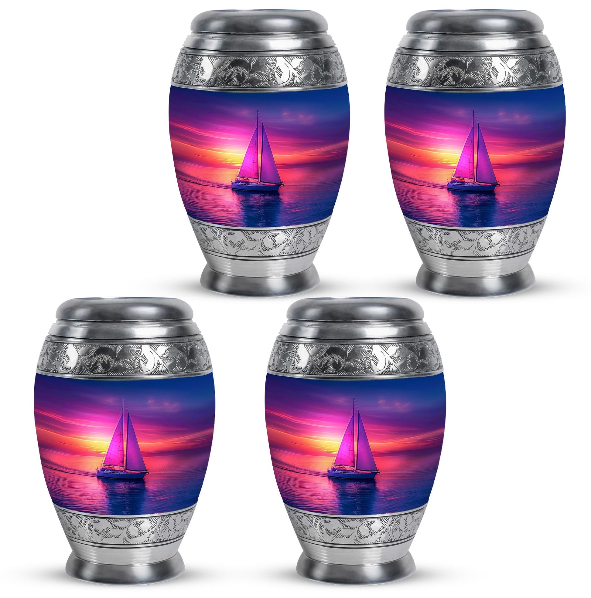 Sail Boat Theme 3 Inch Keepsake Pack of 4