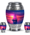 Sail Boat Theme Large Urn With 2 Keepsake Urn