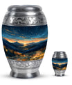 Starry Night Theme Large Urn With 1 Keepsake Urn