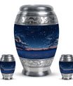 Starry Night Theme Large Urn With 2 Keepsake Urn