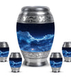 Starry Night Theme Large Urn With 4 Keepsake Urn