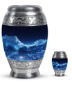 Starry Night Theme Large Urn With 1 Keepsake Urn