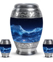 Starry Night Theme Large Urn With 2 Keepsake Urn