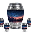 Starry Night Theme Large Urn With 4 Keepsake Urn