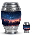 Starry Night Theme Large Urn With 1 Keepsake Urn