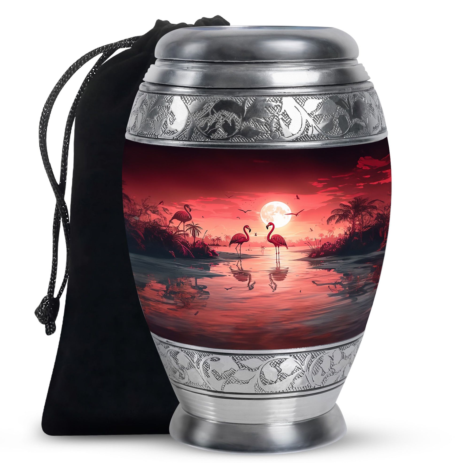 Flamingo Theme Large Urn 10 Inch