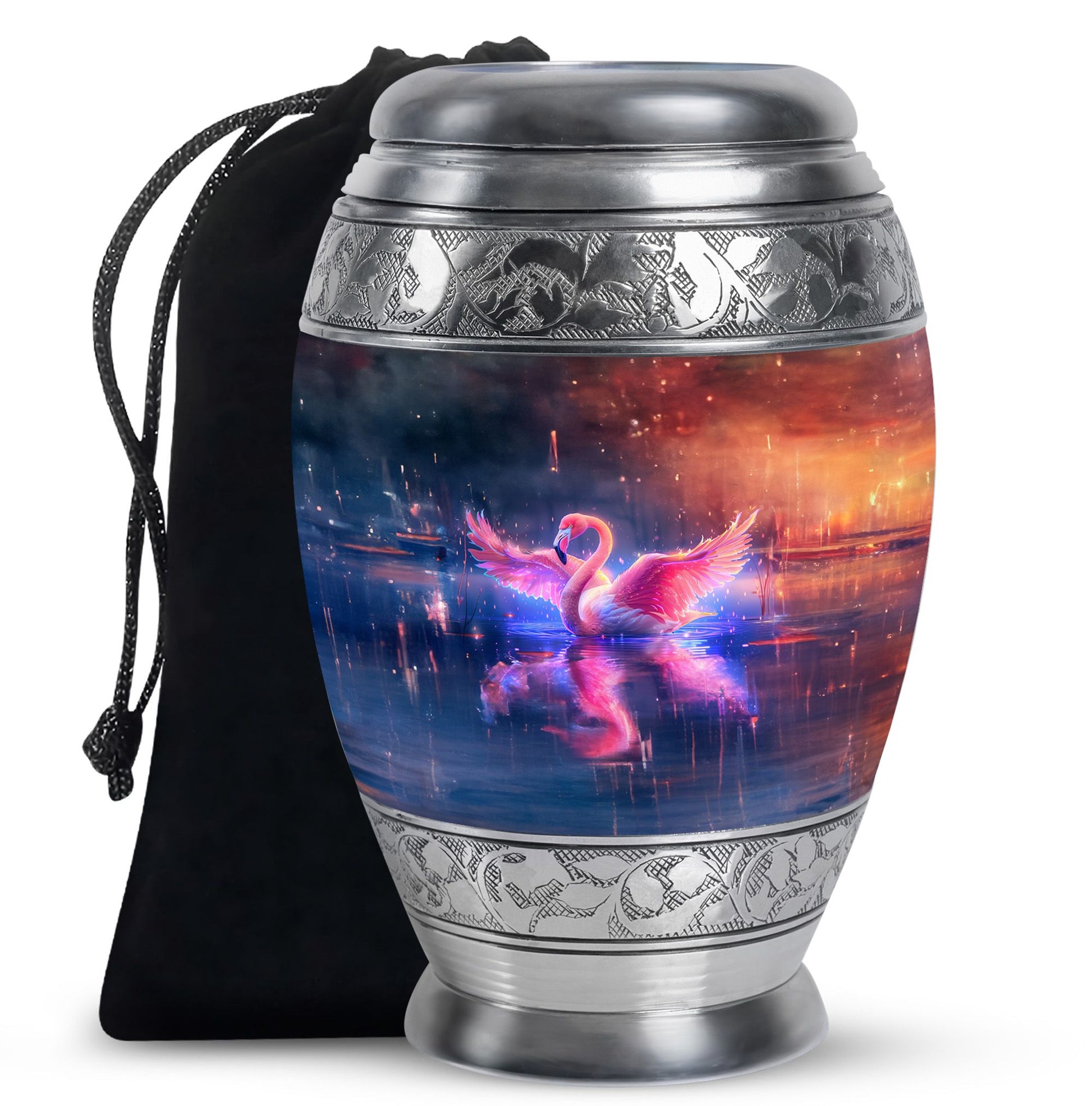 Flamingo Theme Large Urn 10 Inch