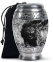 Lion Theme Large Urn 10 Inch