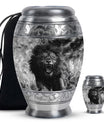 Lion Theme Large Urn With 1 Keepsake Urn