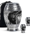 Lion Theme Large Urn With 2 Keepsake Urn