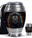 Lion Theme Large Urn With 1 Keepsake Urn