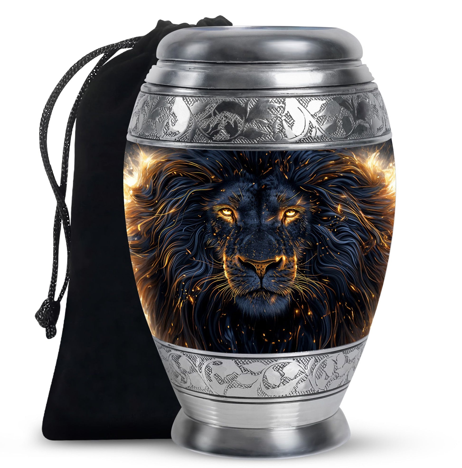 Lion Theme Large Urn 10 Inch