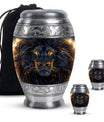 Lion Theme Large Urn With 2 Keepsake Urn