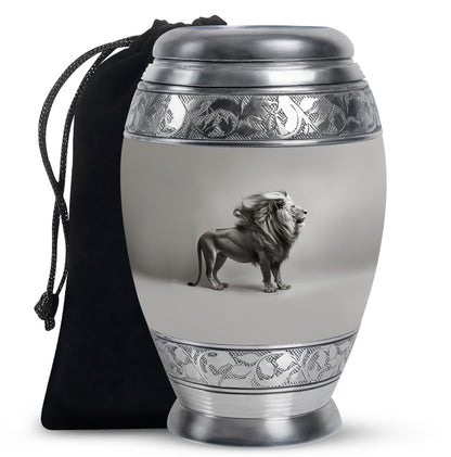 Lion Theme Large Urn 10 Inch