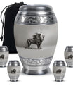 Lion Theme Large Urn With 4 Keepsake Urn