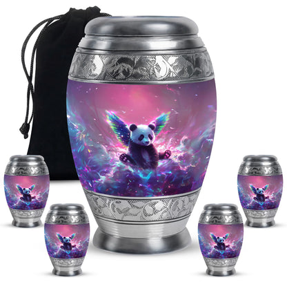 Panda Theme Large Urn With 4 Keepsake Urn