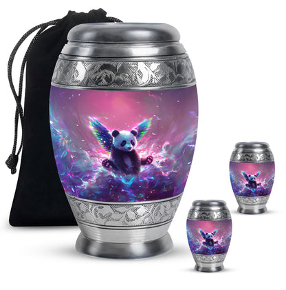 Panda Theme Large Urn With 2 Keepsake Urn