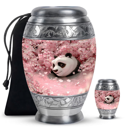 Panda Theme Large Urn With 1 Keepsake Urn