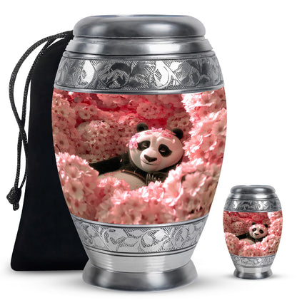 Panda Theme Large Urn With 1 Keepsake Urn
